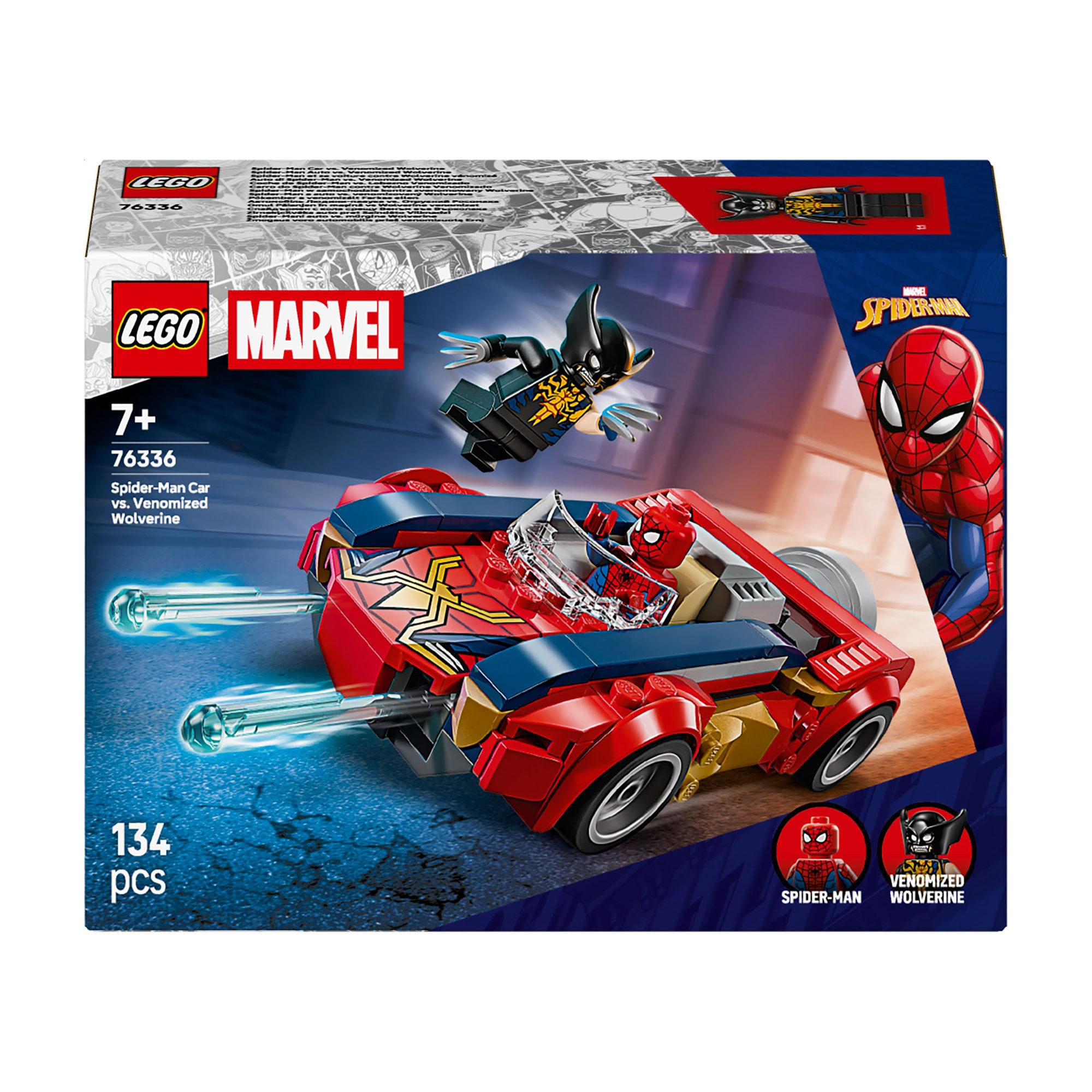 Конструктор LEGO Super Heroes Автомобіль Людини-павука vs. Отруєний Росомаха, 134 деталі, від 7 років (76336)